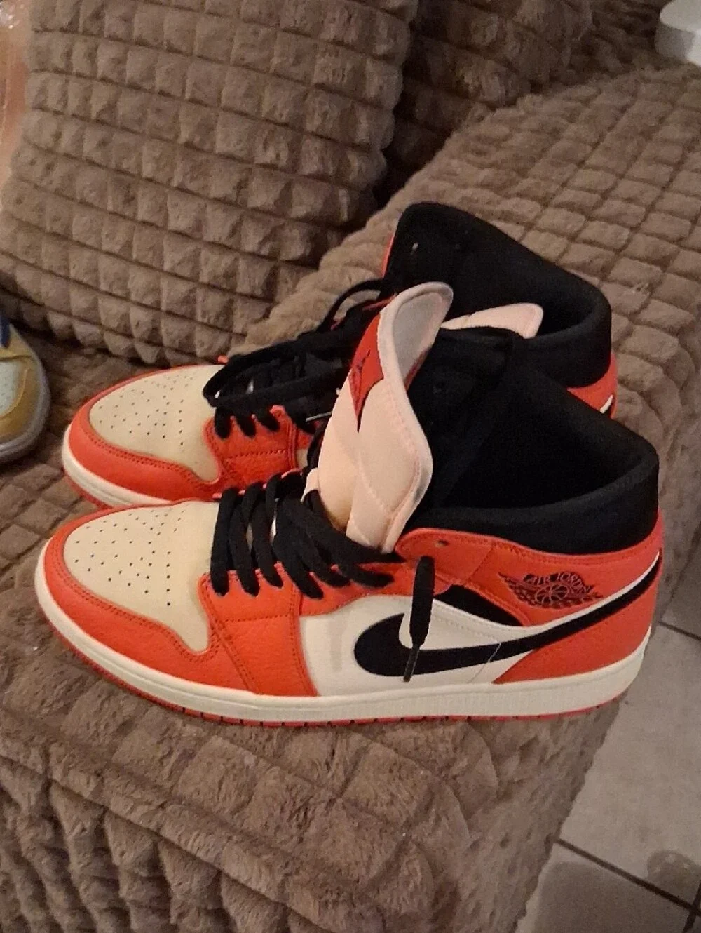 Jordan Mens Athletic Shoes - Orange, White, Black